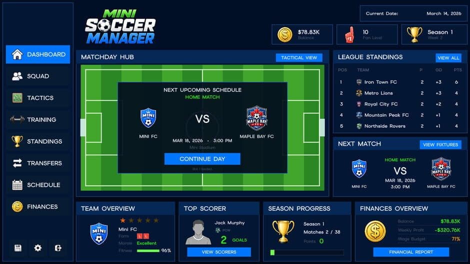 Mini Soccer Manager - Captura 2