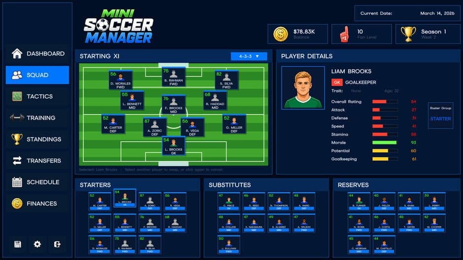 Mini Soccer Manager - Captura 3