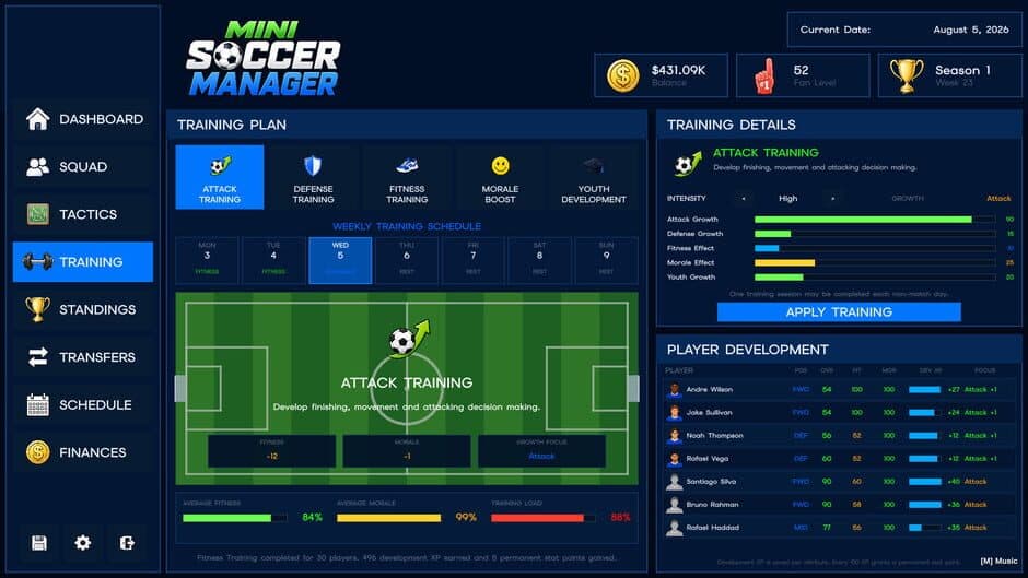 Mini Soccer Manager - Captura 1