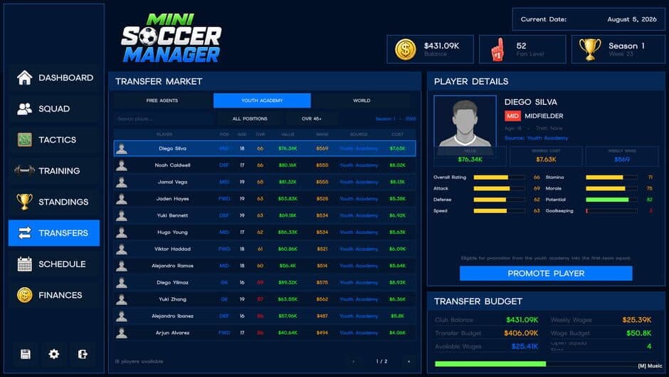 Mini Soccer Manager - Captura 0